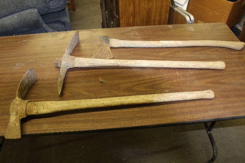 lot 3108 image: Lot of Hand Tools - 1 Axe and 2 Picks