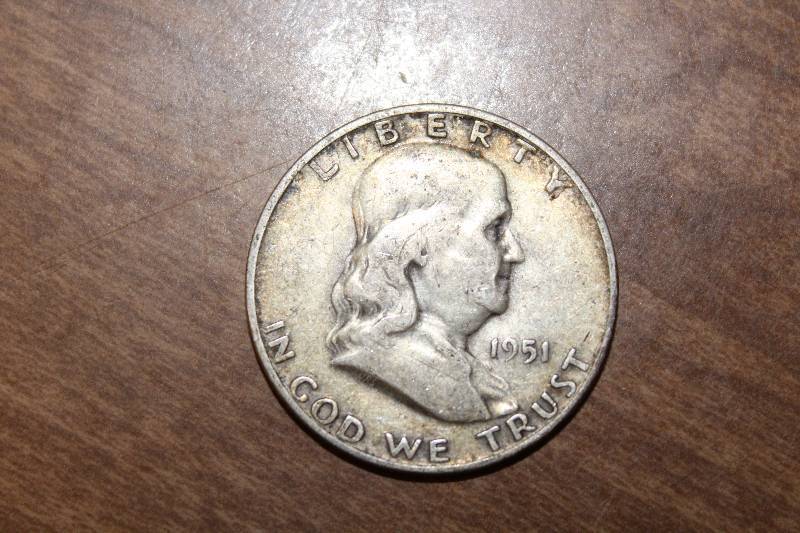 lot 3144 image: 1951-D Franklin Silver Half Dollar Coin