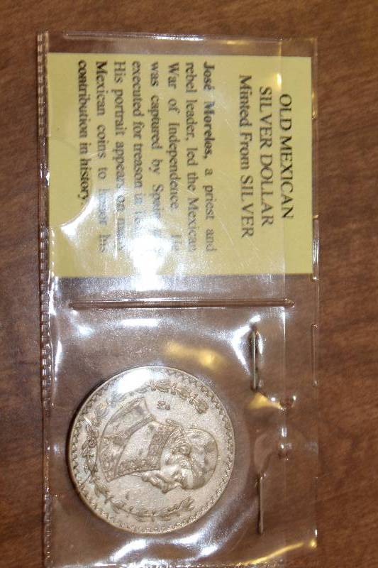 lot 3149 image: Old Mexican Silver Dollar 1964