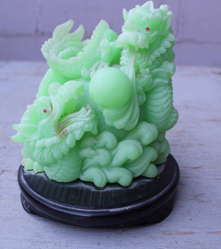 lot 3132 image: Green Dragon Statue - Unique Stop by the preview to check this one out