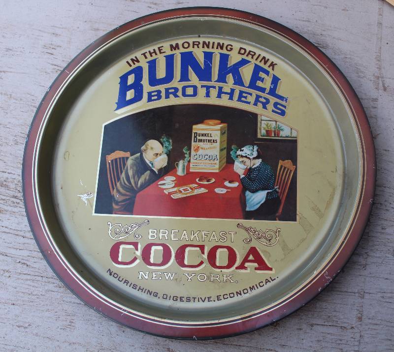 lot 3152 image: Bunkel Brothers Cocoa Tin Tray 12.5 Diameter