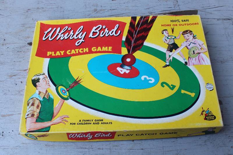 lot 3172 image: Vintage Whirly Bird Game (box damaged) See Photo