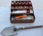Trench Shovel and Tackle Box w/ Contents