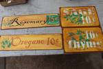 Set of Four Metal Signs - w/ spice names - great kitchen décor!
