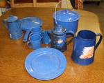 Lot of Blue Enamel Camp ware - See Photo! Let's go Camping!