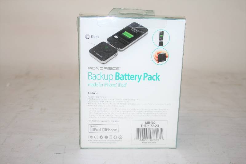 lot 356 image: LOT OF 2 MONOPRICE 1500MA BACKUP BATTERY PACK