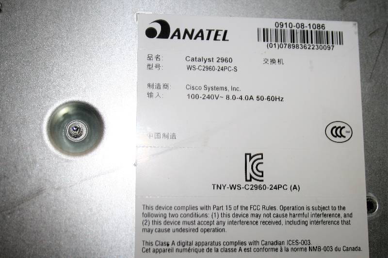 lot 358 image: CISCO CATALYST 2960 SERIES SI POE-24  WS-C2960-24PC-S