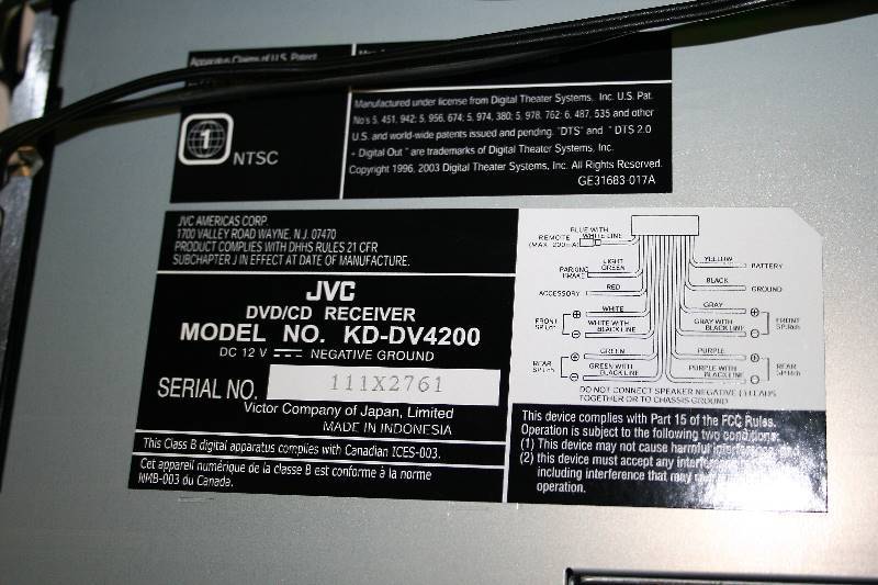 lot 397 image: JVC DVDCD RECEIVER MODEL KD-DV4200
