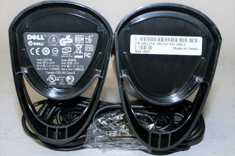 lot 405 image: LOT OF 2 DELL AX210 USB STEREO SPEAKER FOR PC-PAIR