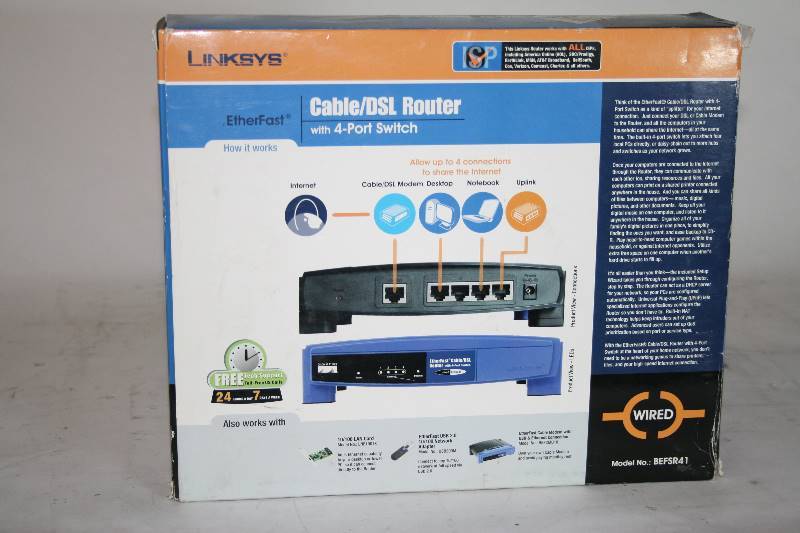 lot 477 image: LINKSYS CABLEDSL ROUTER WITH 4-PORT SWITCH