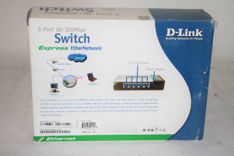 lot 484 image: D-LINK 5-PORT 10100MBPS SWITCH ETHERNET