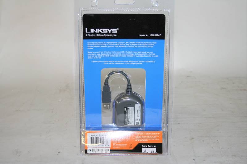lot 510 image: LOT OF 2 LINKSYS COMPACT USB 4-PORT HUB MODEL USBHUB4C