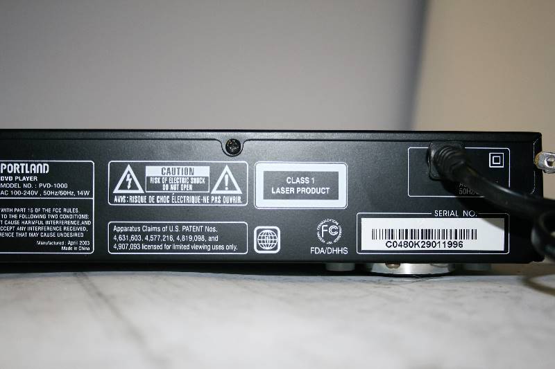 lot 526 image: PORTLAND PVD-1000 DVD PLAYER