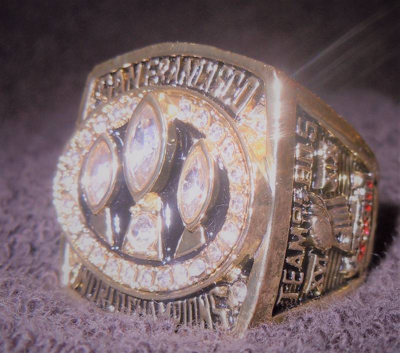 lot 224 image: Replica World Championship Ring Size 12 San Francisco 49ers