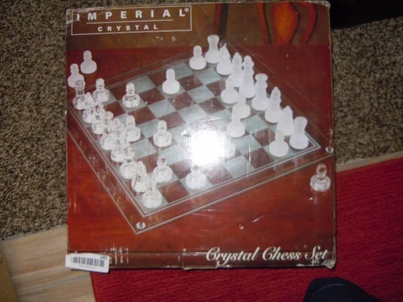 lot 245 image: Glass Chess Set