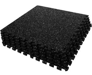 lot 12316 image: $$$ $100 SUPERJARE 0.56 Inch Thick Exercise Equipment Mats, 6 Tiles EVA Foam Mats with Rubber Top, Interlocking Rubber Floor Tiles for Home Gym and Fitness Room, Protective Flooring Mat, 24 in x 24 in $$$