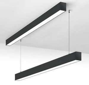 lot 12323 image: $$$ $140 Barrina LED Linear Light, 4FT 0-10V Dimmable Suspended Lighting, 2700K 4000K 5000K CCT Selectable, 45W Linkable Shop Light Fixture, Seamless Connection, ETL Listed, 2 Pack Black, 5568-0-10V Series $$$