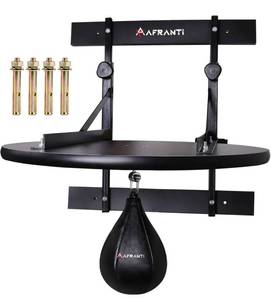 lot 12326 image: $$$ $120 Afranti Heavy Duty Adjustable Speed Bag Platform Kit 24  Speed Punching Ball (10x7) Adjustable Height Wall Mount Professional Fitness Ball Boxing Reaction Training Kit $$$