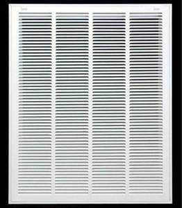 lot 12330 image: 20 X 30 Steel Return Air Filter Grille for 1 Filter - Easy Plastic Tabs for Removable FaceDoor - HVAC DUCT COVER - Flat Stamped Face -White Outer Dimensions 21.75w X 31.75h