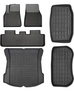 lot 12331 image: $$$ $190 SUPER LINER Floor Mats for Tesla Model 3 Custom Fit 2021-2023 2024 All-Weather Cargo Liner Rear Cargo Tray Trunk Floor Mat Interior Accessories $$$