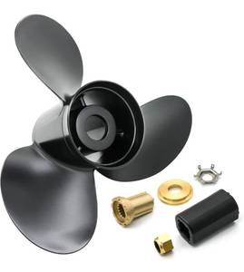 lot 12336 image: $$$ $110 Weupup Aluminum Outboard Propeller for Mercury Outboard Engines 15 Spline Tooth,RH (Hub Kits Included) $$$