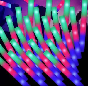 lot 12337 image: $$$ $103 SHQDD Glow Sticks Bulk, 100 Pcs Giant 16 Inch LED Foam Sticks with 3 Modes Colorful Flashing, Glow in the Dark Party Supplies for Wedding, Raves, Concert, Camping, Sporting Events, New Year Carnival $$$