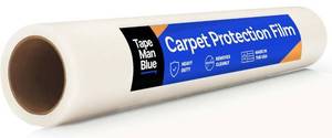 lot 12341 image: Carpet Protection Film 24 x 200 roll. Made in The USA Easy Unwind, Clean Removal, Strong and Durable Carpet Protector. Clear, Self-Adhesive Surface Protective Film.