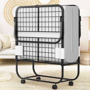 lot 12345 image: $$$ $230 Homieasy Folding Bed with Mattress, Portable Foldable Bed with Storage Cover, Rollaway Bed for Adults with Memory Foam Mattress and Metal Frame, Cot Size Extra Guest Bed on Wheels (75 x 31) $$$
