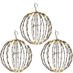 lot 12348 image: $$$ $160 Elf Logic 3 Pack 16 OutdoorIndoor LED Christmas Light Balls. Durable, Waterproof, Long-Lasting, Lightweight Bright Light Ball. Warm LED Lights for Holiday Decor, Patio, Wedding Decor Black photo for reference $$$