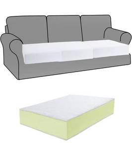 lot 12356 image: HOMBYS Couch Cushion Replacement Wrapped with Polyester Batting, High Density Couch Cushions Inserts with Dacron Fiber Layer,Upholstery Cushion Padding with Removable Cover,5 inch Thick,24x24,1 Pcs