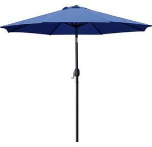 lot 12357 image: Sunnyglade 9 Patio Umbrella Outdoor Table Umbrella with 8 Sturdy Ribs (Navy Blue)