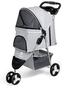 lot 12371 image: Wedyvko Dog Stroller, Pet Stroller for Medium Dogs With Storage Basket