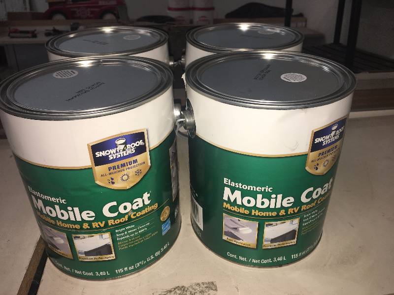 lot 173 image: 4 GALLONS OF ELASTOMERIC MOBILE COAT MOBILE HOME & RV ROOF COATING