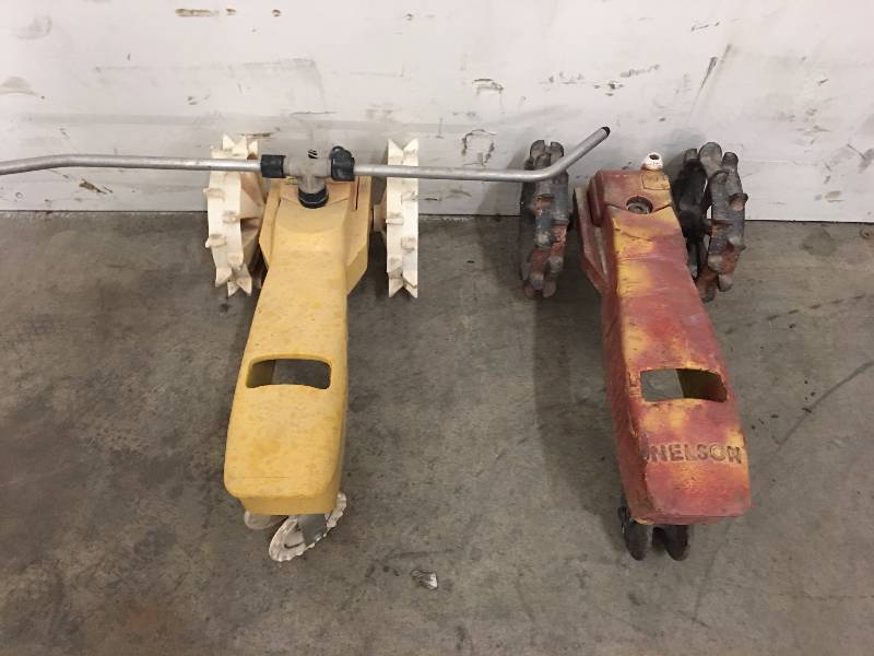 lot 153 image: LOT OF 2 METAL TRACTOR LAWN SPRINKLERS