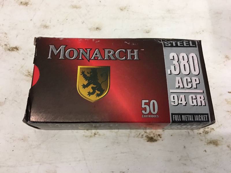 lot 205 image: 50 ROUNDS OF MONARCH 380 AMMO