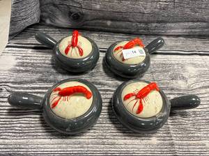 lot 14 image: Vintage MCM Kenwood Ceramic Lobster pots, Qty 4