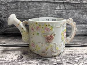 lot 23 image: Vintage Porcelain watering canplanter