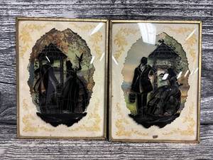 lot 54 image: Vintage silhouette pictures, couple at the well