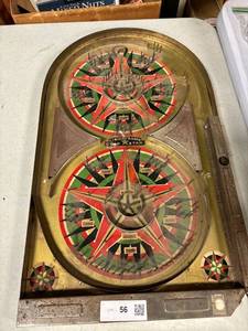 lot 56 image: 1933 Lindstroms Gold Star Marble Pinball Table Top Game