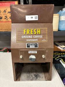 lot 58 image: Vintage ground coffee dispenser, by AL-LEN enterprises, model no. A