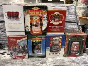 lot 103 image: 7-Budweiser beer steins