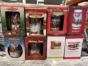 lot 104 image: 8- Budweiser beer steins