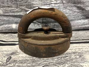 lot 111 image: Cast-iron wood handle iron