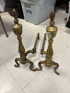 lot 116 image: Vintage fireplace andirons