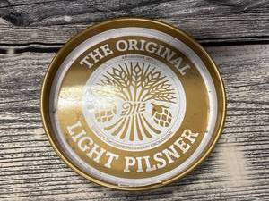 lot 134 image: vintage Miller lite beer tray, round