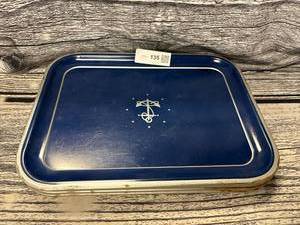 lot 135 image: 8- Vintage Metal Blue WAnchor Lap TV Trays