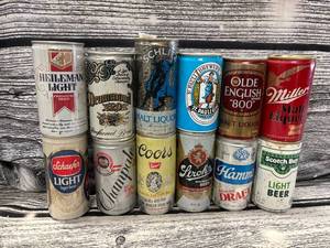 lot 142 image: 12- vintage beer cans