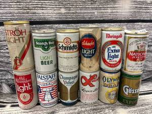 lot 143 image: 12- vintage beer cans