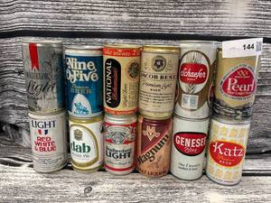 lot 144 image: 12- vintage beer cans