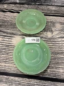 lot 174 image: 2-Vintage jadeite, Alice bread plates